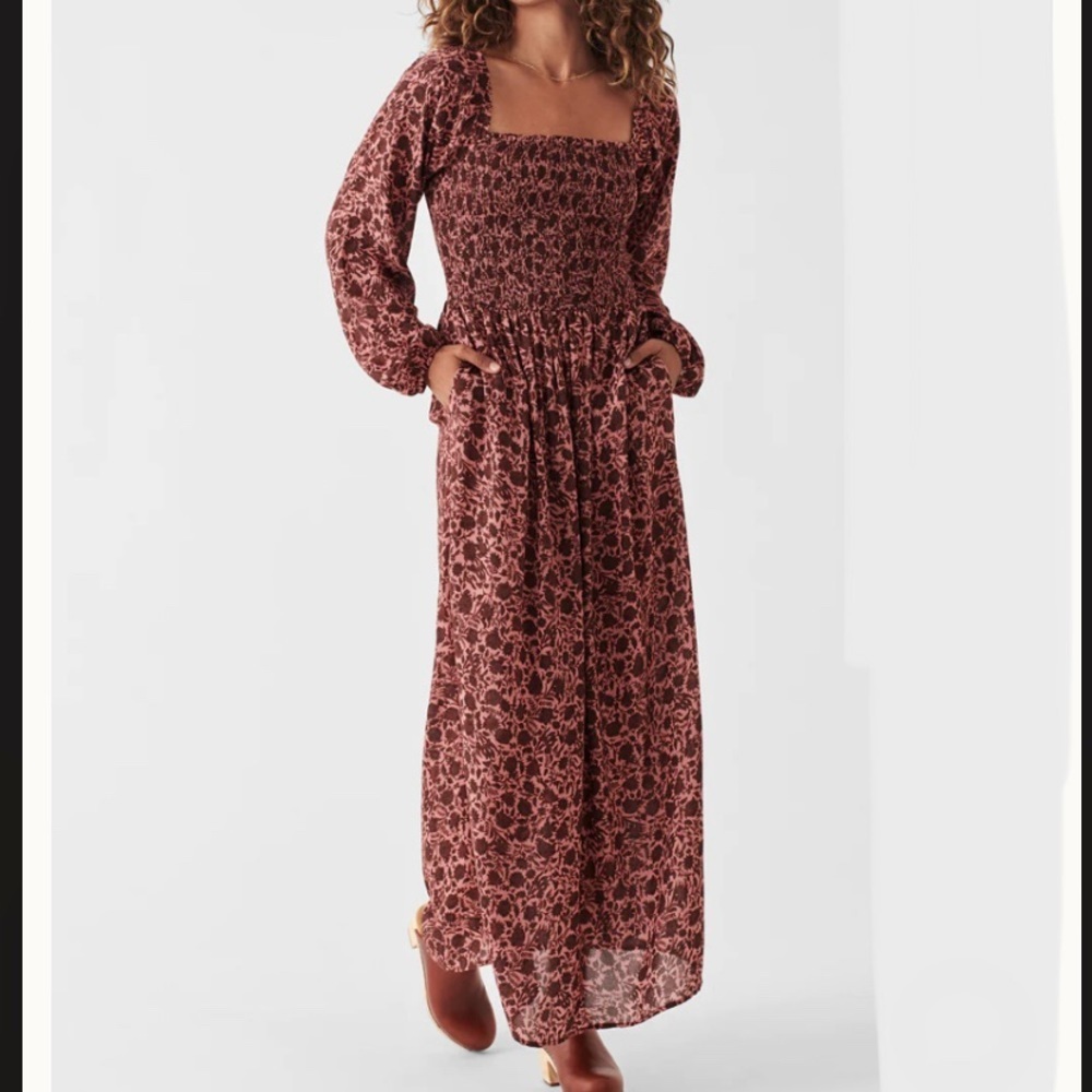 FAHERTY Susanna pink Montserrat floral smocked maxi dress​​
